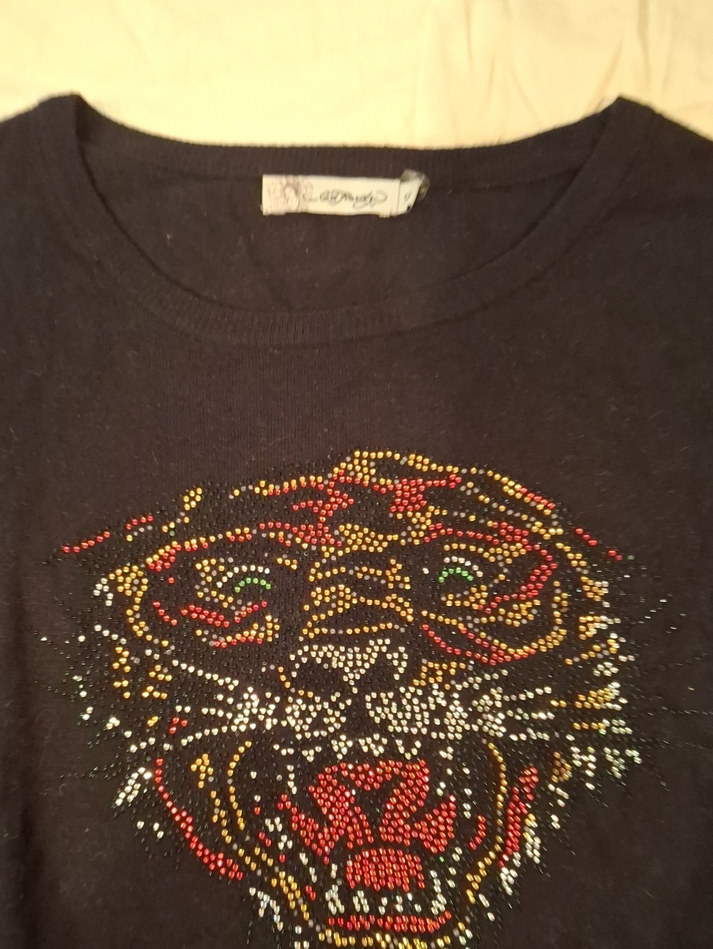 Ed Hardy Black Studded Tiger Sweater